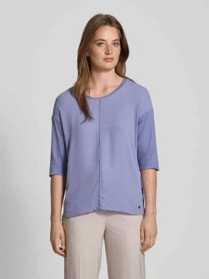 T-shirt o kroju relaxed fit z mieszanki bawełny i elastanu z ozdobnym szwem Marc Cain