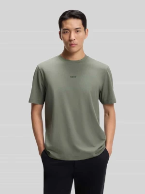 T-shirt o kroju relaxed fit z mieszanki bawełny model 'TCHUP' Boss Oliwkowy
