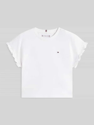 t-shirt o kroju relaxed fit z mieszanki bawełny z detalami w stylu falban Tommy Hilfiger Teens