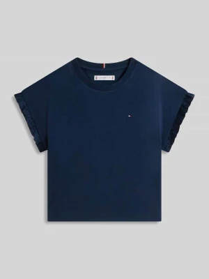 t-shirt o kroju relaxed fit z mieszanki bawełny z detalami w stylu falban Tommy Hilfiger Teens