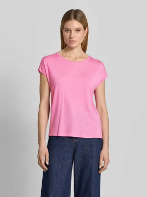 t-shirt o kroju relaxed fit z mieszanki lyocellu model 'AVA' Vero Moda Mocnoróżowy