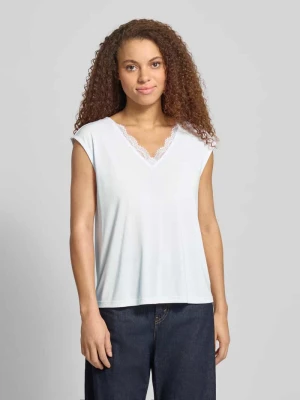 T-shirt o kroju relaxed fit z mieszanki modalu model 'KAMALA LACE' Pieces