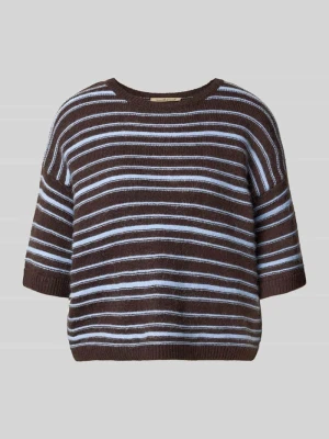 t-shirt o kroju relaxed fit z mieszanki wełny Smith & Soul Średniobrązowy