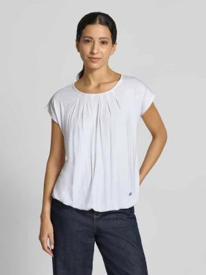 t-shirt o kroju relaxed fit z mieszanki wiskozy model 'Minou' ZABAIONE Biały