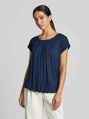 t-shirt o kroju relaxed fit z mieszanki wiskozy model 'Minou' ZABAIONE Granatowy