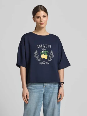 t-shirt o kroju relaxed fit z nadrukiem z logo Christian Berg Woman