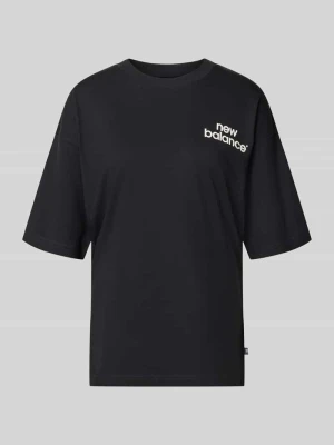 t-shirt o kroju relaxed fit z nadrukiem z logo model 'INTELLIGENT' New Balance Czarny