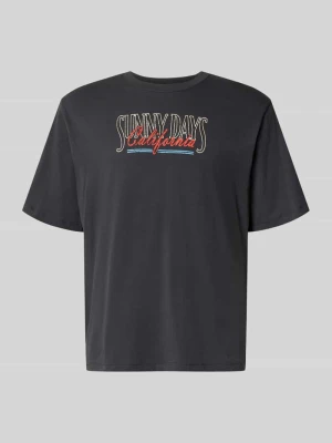 t-shirt o kroju relaxed fit z nadrukiem z motywem model 'Vintage' Jack&Jones Grafitowy
