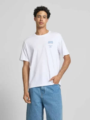 t-shirt o kroju relaxed fit z nadrukiem z napisem model 'Photo' Jack&Jones Biały