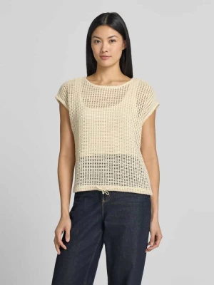 t-shirt o kroju relaxed fit z szydełkowej koronki s.Oliver Écru