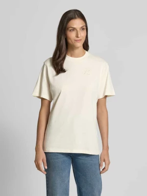 T-shirt o kroju relaxed fit z wyhaftowanym logo i okrągłym dekoltem HUGO