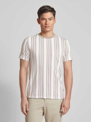 T-shirt o kroju relaxed fit ze wzorem w paski model ‘Towel striped’ lindbergh