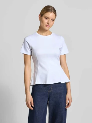 t-shirt o kroju shaping fit z dodatkiem wiskozy model 'ABBY' Vero Moda Biały