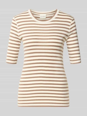 t-shirt o kroju skinny fit z okrągłym dekoltem Closed Jasnobrązowy