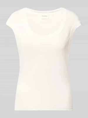 t-shirt o kroju skinny z mieszanki bawełny i modalu Closed Złamany biały