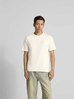 t-shirt o kroju slim fit z bawełny Maison Kitsuné Beżowy