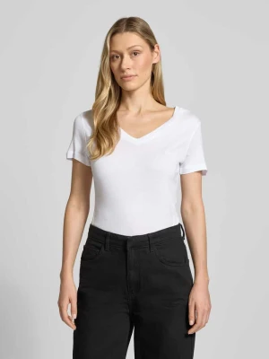 t-shirt o kroju slim fit z czystego lyocellu Guess Biały