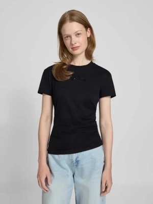 T-shirt o kroju Slim Fit z czystej bawełny Boss Czarny