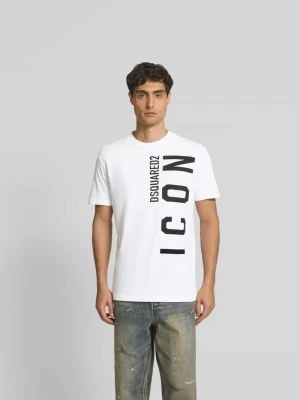 T-shirt o kroju Slim Fit z czystej bawełny Dsquared2 Biały