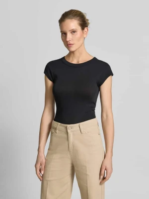 T-shirt o kroju slim fit z czystej bawełny Marc O'Polo Czarny