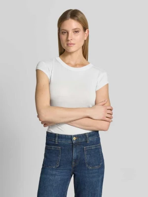 T-shirt o kroju slim fit z czystej bawełny Marc O'Polo Jasnoniebieski