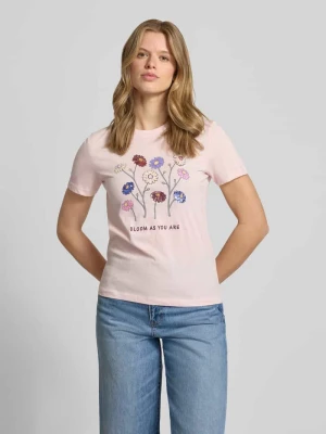 t-shirt o kroju slim fit z czystej bawełny model 'KITA' Only