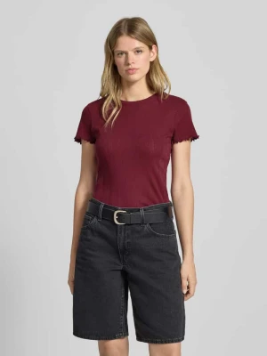 T-shirt o kroju slim fit z czystej bawełny model ‘MARIE’ Pieces