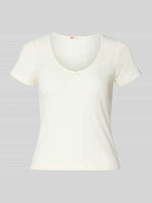t-shirt o kroju slim fit z czystej bawełny model 'SWEETIE' Levi's Złamany biały