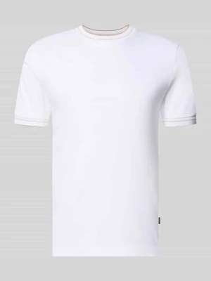 t-shirt o kroju slim fit z czystej bawełny model 'Tessler 195' Boss Biały
