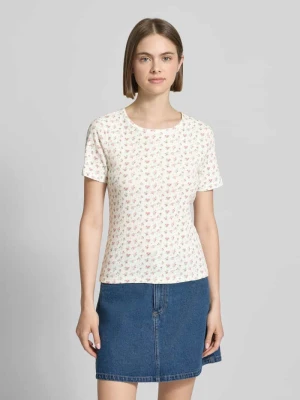 t-shirt o kroju slim fit z czystej bawełny model 'TURIEL' Pieces