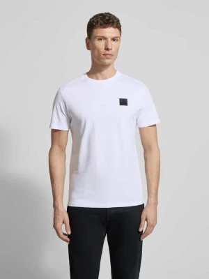 t-shirt o kroju slim fit z czystej bawełny model 'VITO2' Fire + Ice