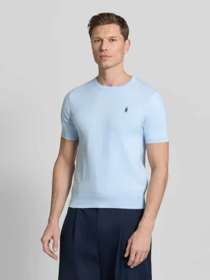 T-shirt Slim Fit z czystej bawełny Polo Ralph Lauren Błękitny