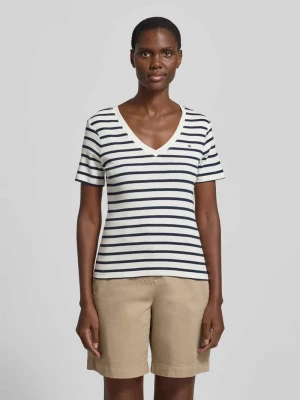 t-shirt o kroju slim fit z czystej bawełny Tommy Hilfiger Biały
