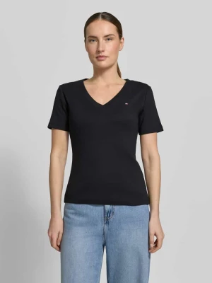 t-shirt o kroju slim fit z czystej bawełny Tommy Hilfiger