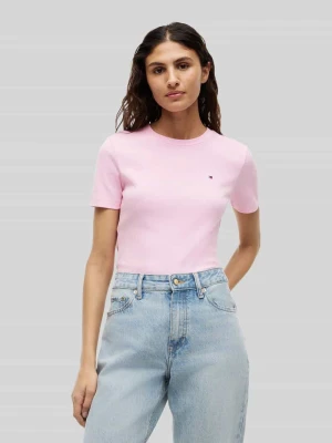 T-shirt o kroju slim fit z czystej bawełny Tommy Hilfiger