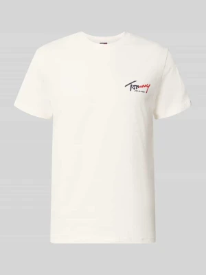 T-shirt o kroju slim fit z czystej bawełny Tommy Jeans Biały