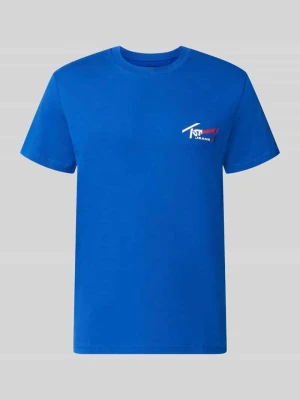 T-shirt o kroju slim fit z czystej bawełny Tommy Jeans Jasnoniebieski