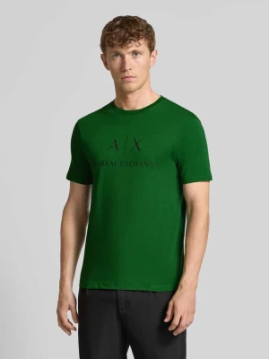 T-shirt o kroju slim fit z czystej bawełny z nadrukiem z logo Armani Exchange