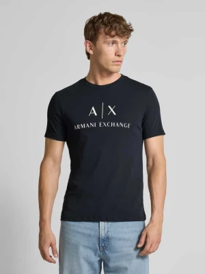 T-shirt o kroju slim fit z czystej bawełny z nadrukiem z logo Armani Exchange