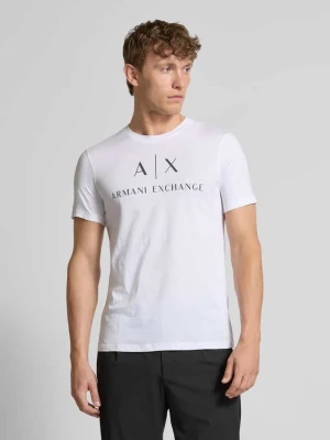 T-shirt o kroju slim fit z czystej bawełny z nadrukiem z logo Armani Exchange