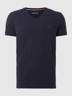 T-shirt o kroju Slim Fit z dekoltem w serek Tommy Hilfiger