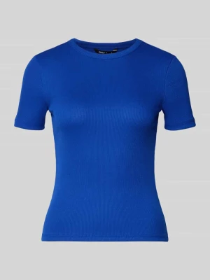 t-shirt o kroju slim fit z dodatkiem wiskozy model 'LUPE' Only Królewski niebieski