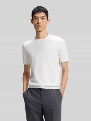 t-shirt o kroju slim fit z drobnego splotu model 'SAN CARL-CV' Hugo Biały