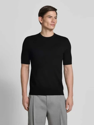 t-shirt o kroju slim fit z dzianiny Hugo Czarny