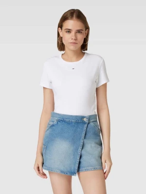 T-shirt o kroju slim fit z efektem prążkowania model ‘ESSENTIAL’ Tommy Jeans