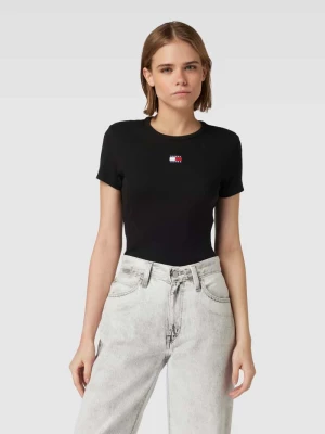T-shirt o kroju slim fit z efektem prążkowania Tommy Jeans