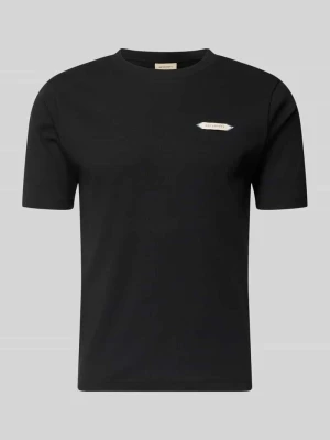 t-shirt o kroju slim fit z elastycznej mieszanki bawełny model 'L’ATELIER' RETERNITY Czarny