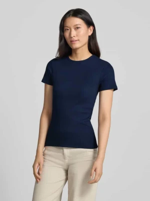 t-shirt o kroju slim fit z elastycznej mieszanki bawełny MORE & MORE Ciemnoniebieski