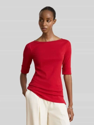 t-shirt o kroju slim fit z mieszanka bawełny model 'JUDY' Lauren Ralph Lauren Czerwony