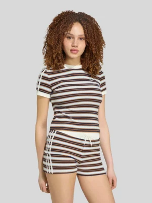 t-shirt o kroju slim fit z mieszanki bawełny adidas Originals Średniobrązowy